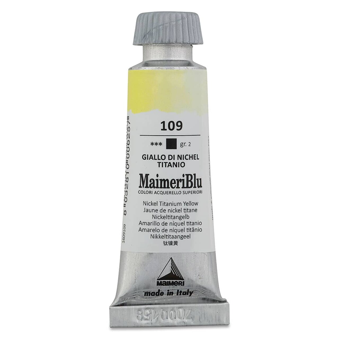 Maimeri Blu Artist Watercolor - Nickel Titanium Yellow, 12 ml Tube